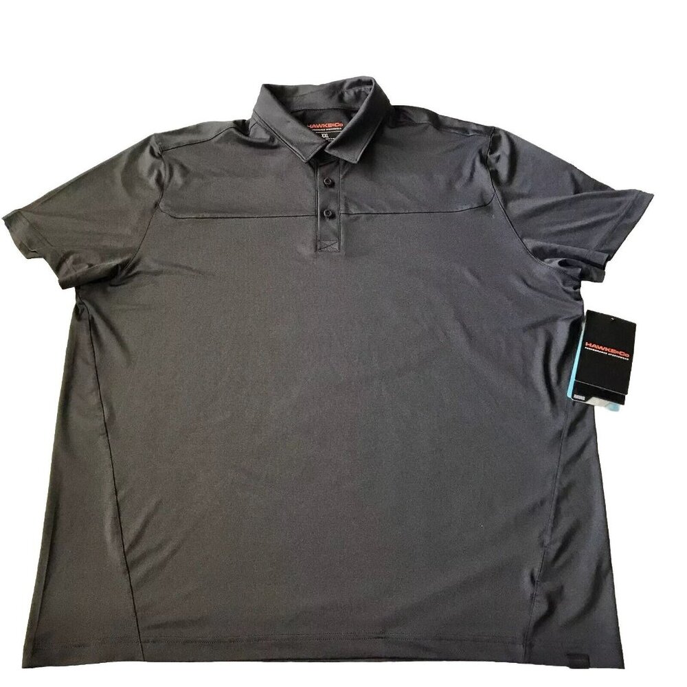 Hawke‎ & Co Men's Golf Polo Performance Shirt Gray Sold Wicking Stretch UPF+ XXL